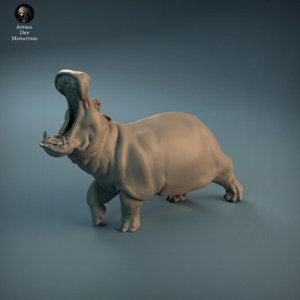 Photo de produit figurine animale Animal Den Miniatures 0 : figurine d’animal sauvage : hippopotame en colère (21_12_04)