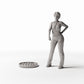 Photo produit pour diorama et modélisme 1 : Diorama de rue : Tampon de regard en fonte « SEWER » (Ref. 1042D)