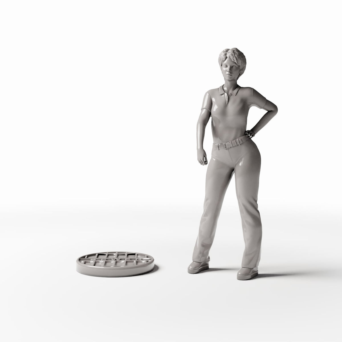 Photo produit pour diorama et modélisme 1 : Diorama de rue : Tampon de regard en fonte « SEWER » (Ref. 1042D)
