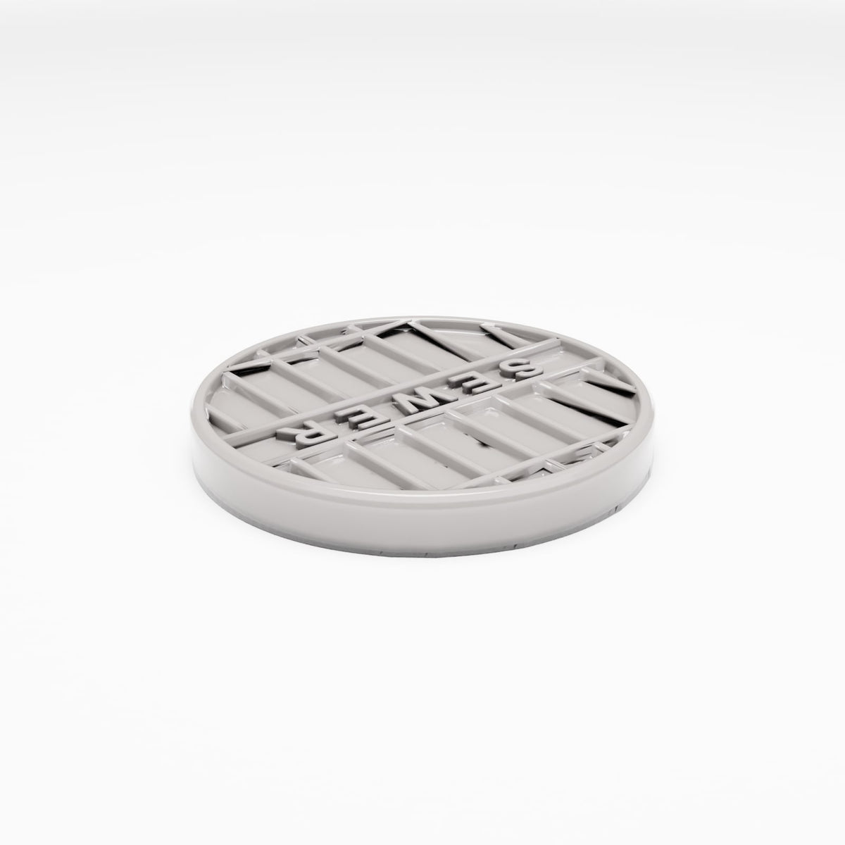 Photo produit pour diorama et modélisme 3 : Diorama de rue : Tampon de regard en fonte « SEWER » (Ref. 1042D)