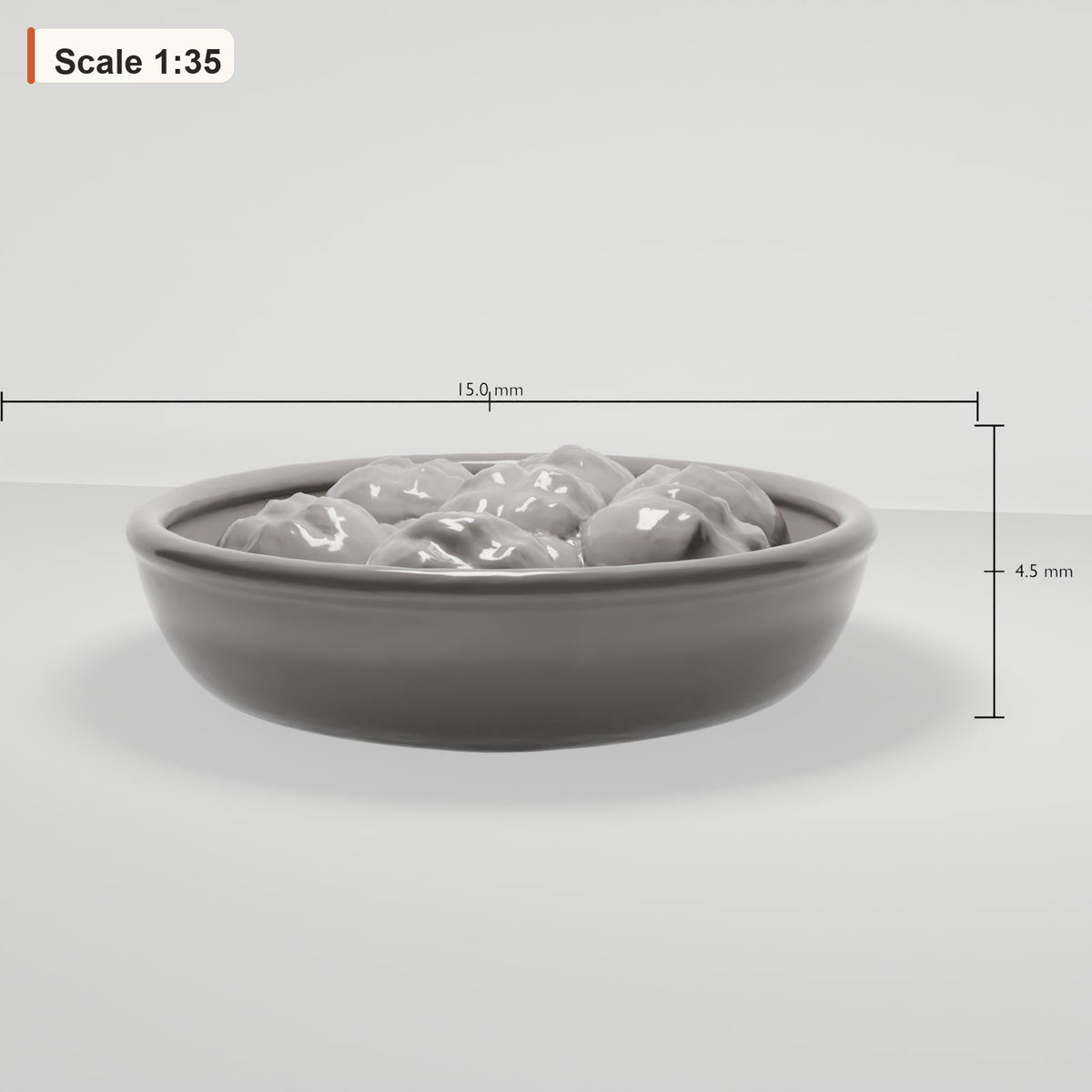 MyPortal 104 1: Diorama Küche & Tafel: Keramik-Brotschale mit Brötchen (Ref. 104D)