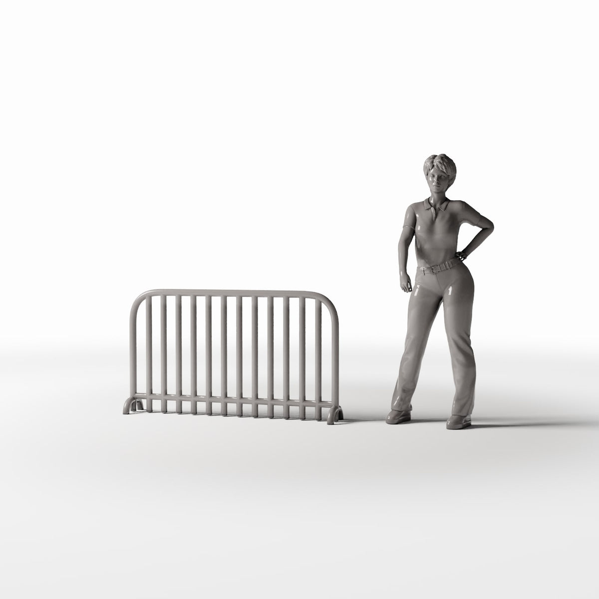Photo produit pour diorama et modélisme 1 : Diorama de rue : Barrière routière en acier type C (Ref. 1051D)