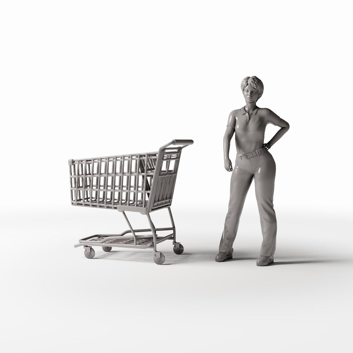 Photo produit pour diorama et modélisme 1 : Diorama de marché : chariot de supermarché (Ref. 1063D)