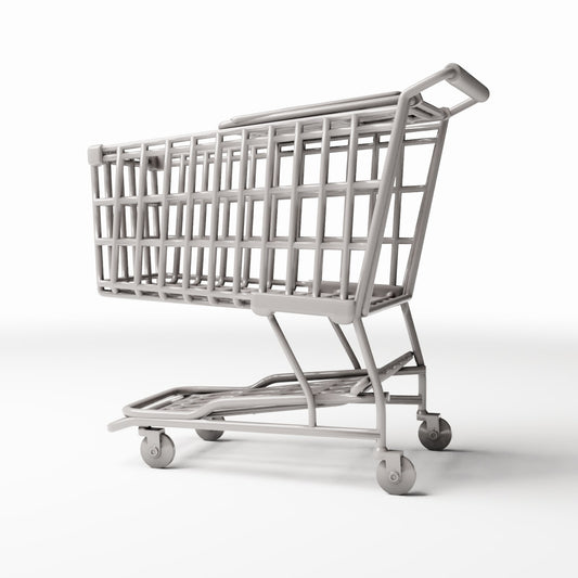Photo produit pour diorama et modélisme 0 : Diorama de marché : Chariot de supermarché à panier ouvert (Ref. 1064D)