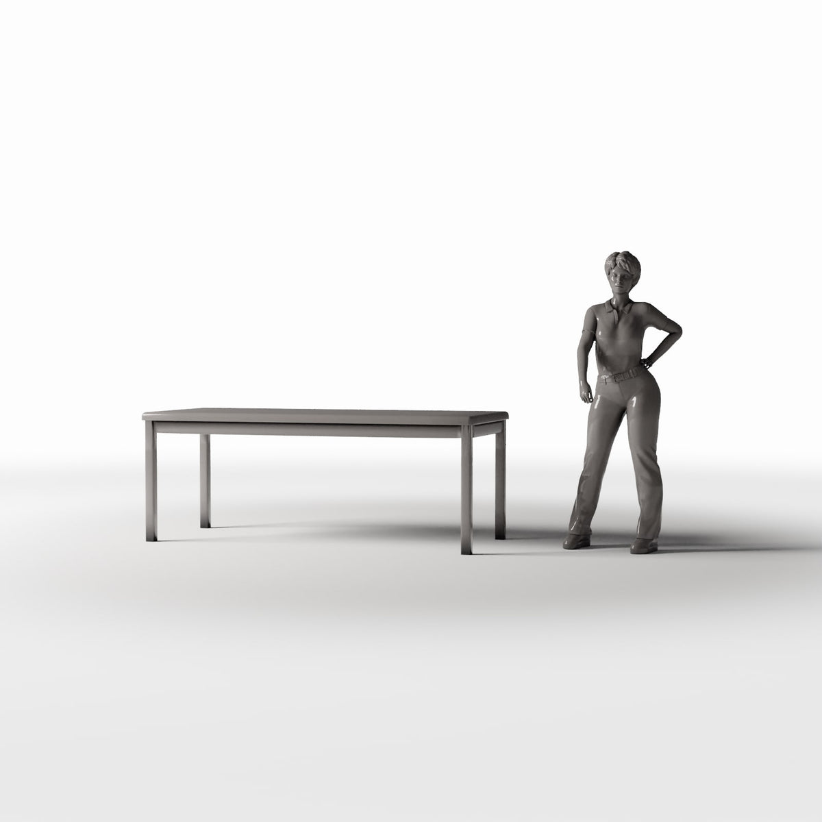 Photo produit pour diorama et modélisme 1 : Mobilier de diorama : table de salle à manger moderne, taille moyenne (Ref. 1069D)