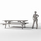 Photo produit pour diorama et modélisme 1 : Diorama de parc : table de pique-nique avec bancs (Ref. 1079D)