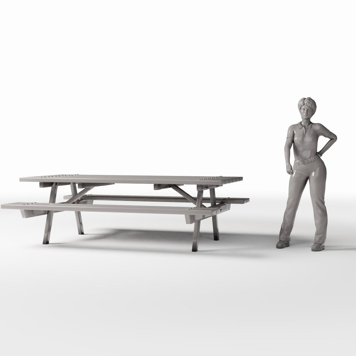 Photo produit pour diorama et modélisme 1 : Diorama de parc : table de pique-nique avec bancs (Ref. 1079D)