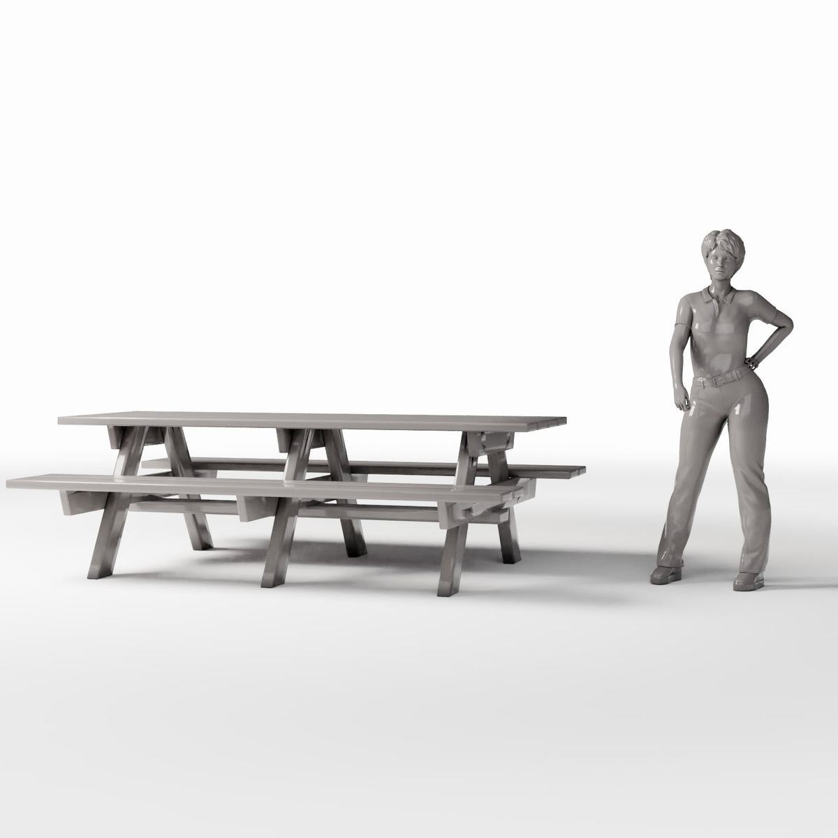 Photo produit pour diorama et modélisme 1 : Diorama jardin et parc : table de pique-nique avec bancs (Ref. 1080D)