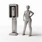 Photo produit pour diorama et modélisme 1 : Diorama de rue : téléphone public à pièces avec combiné (Ref. 1083D)