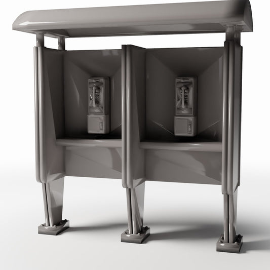 Photo produit pour diorama et modélisme 0 : Diorama de rue : double cabine téléphonique avec grands combinés (Ref. 1084D)
