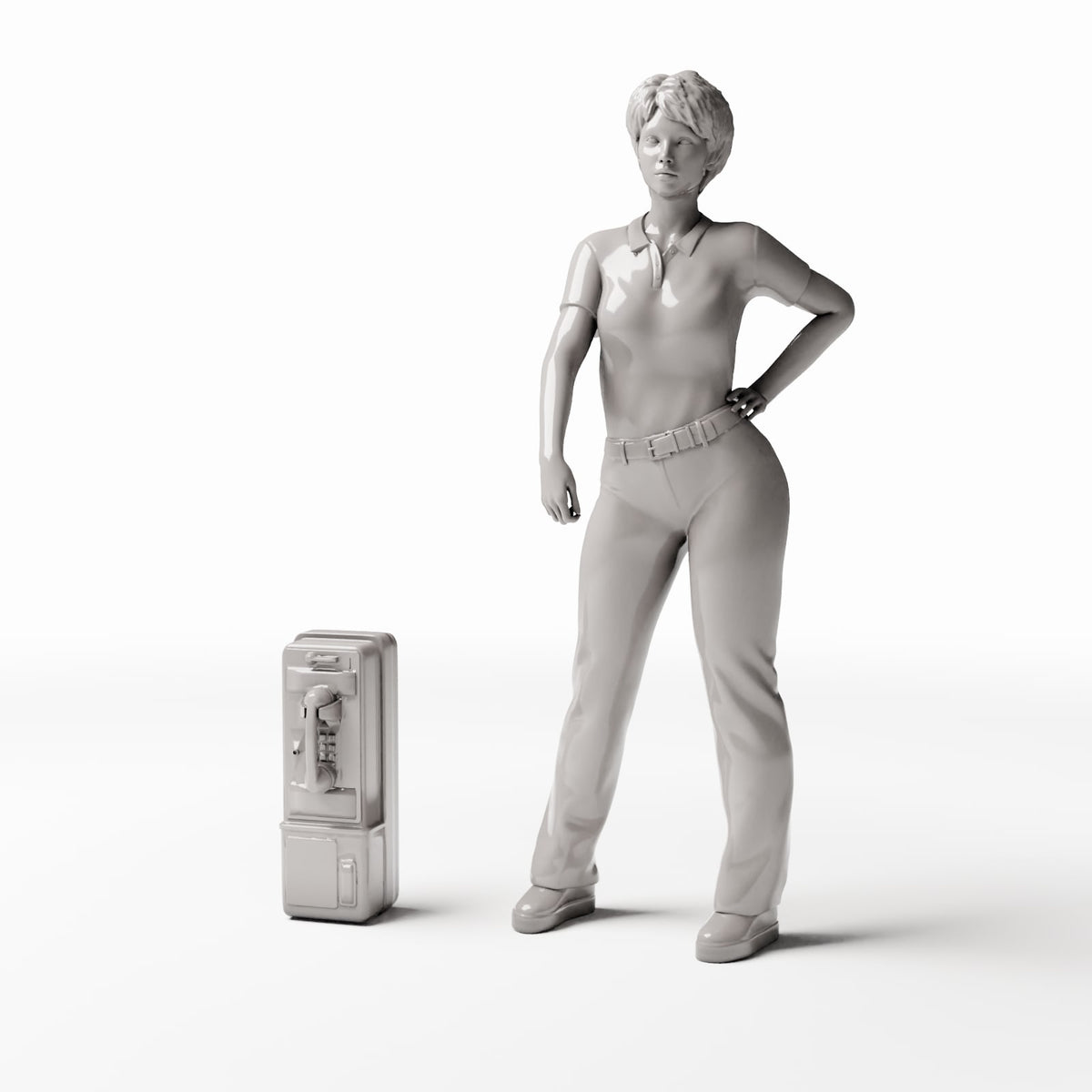 Photo produit pour diorama et modélisme 1 : Diorama de rue : téléphone public avec combiné (Ref. 1088D)