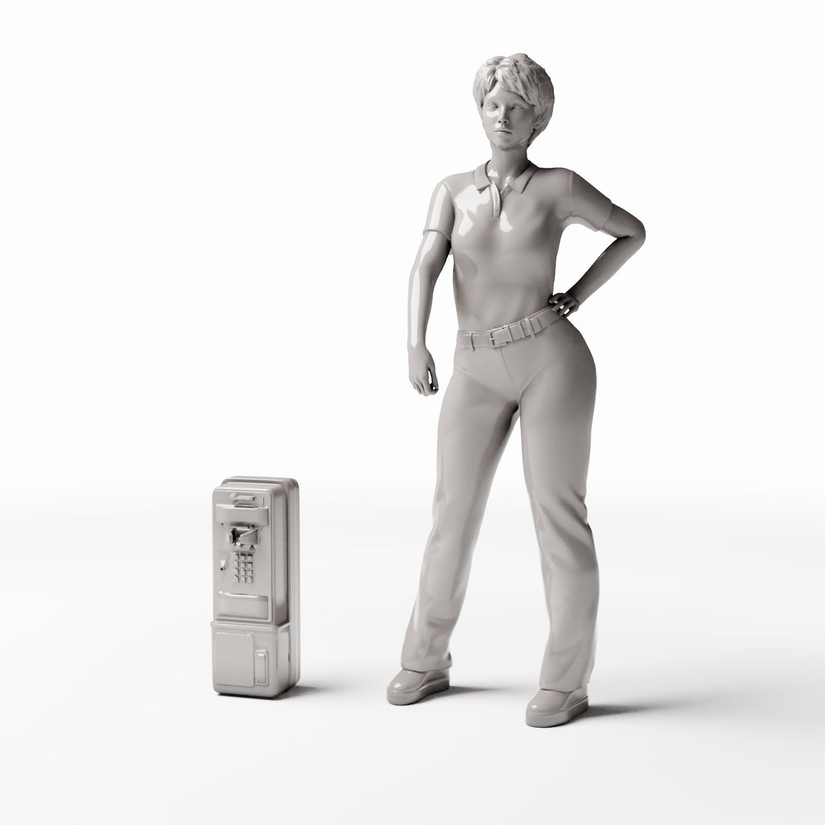 Photo produit pour diorama et modélisme 1 : Diorama urbain : téléphone mural sans combiné (Ref. 1089D)