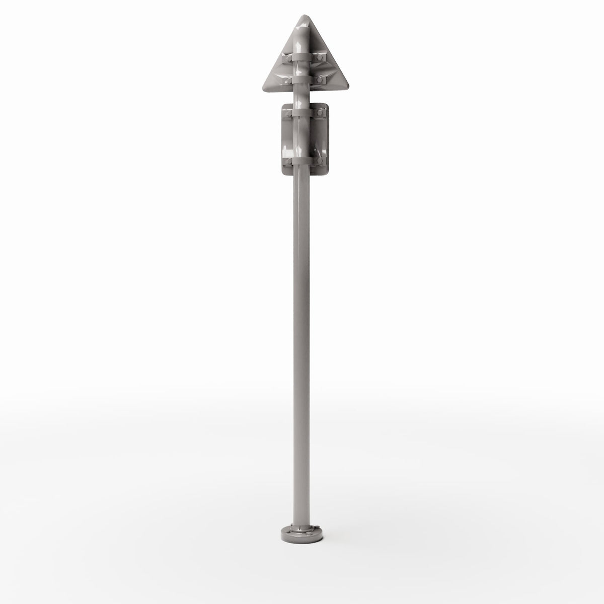 Photo produit pour diorama et modélisme 0 : Diorama de rue : poteau de signalisation avec panneau triangulaire et panneau rectangulaire (Ref. 1143D)