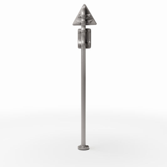 Photo produit pour diorama et modélisme 0 : Diorama de rue : poteau de signalisation avec panneau triangulaire et panneau rectangulaire (Ref. 1143D)