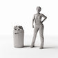 Photo produit pour diorama et modélisme 1 : Diorama de rue : Poubelle publique avec déchets (Ref. 1149D)