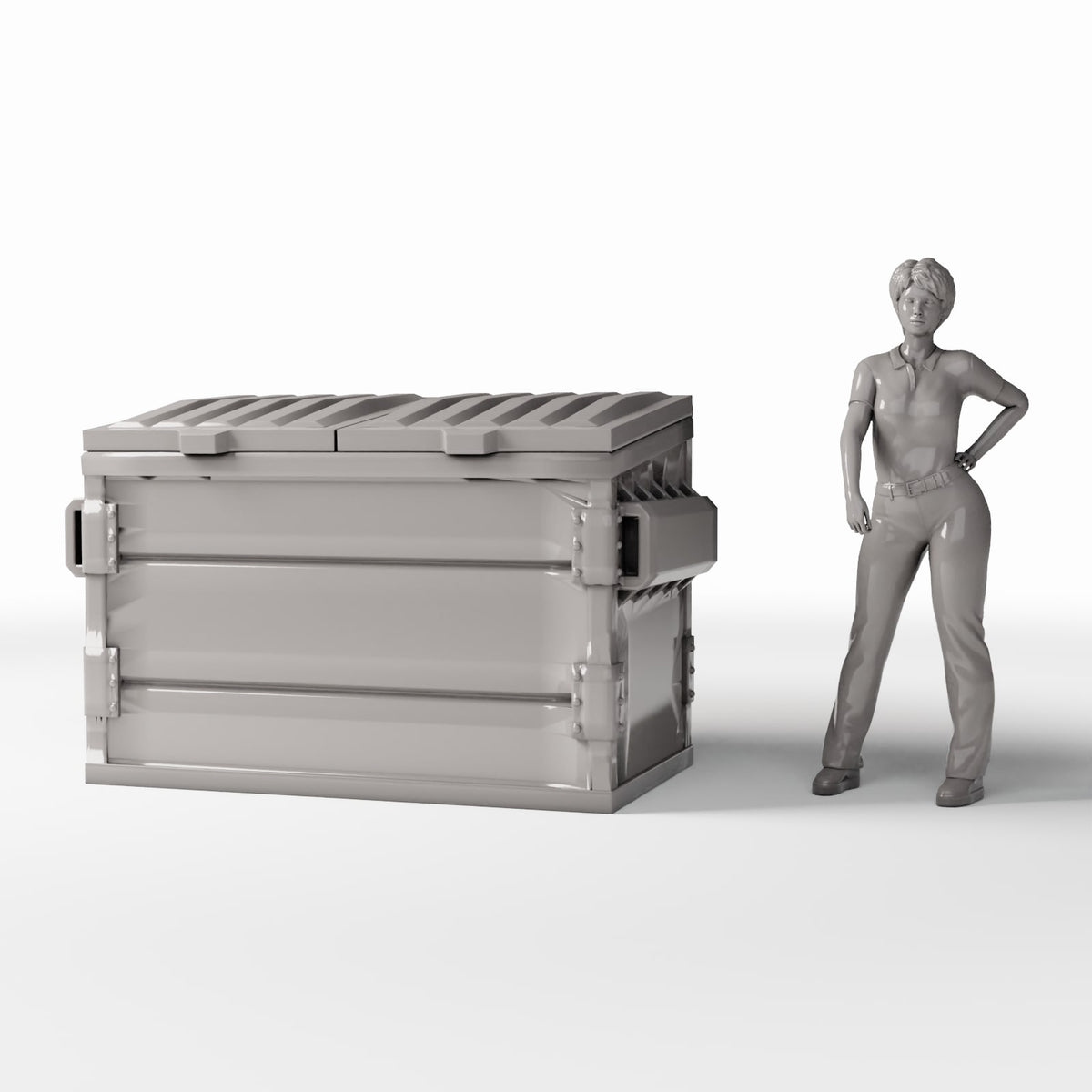 Diorama Modellbau Produktfoto 1: Diorama Straße: Müllcontainer mit geschlossenem Deckel (Ref. 1158D)