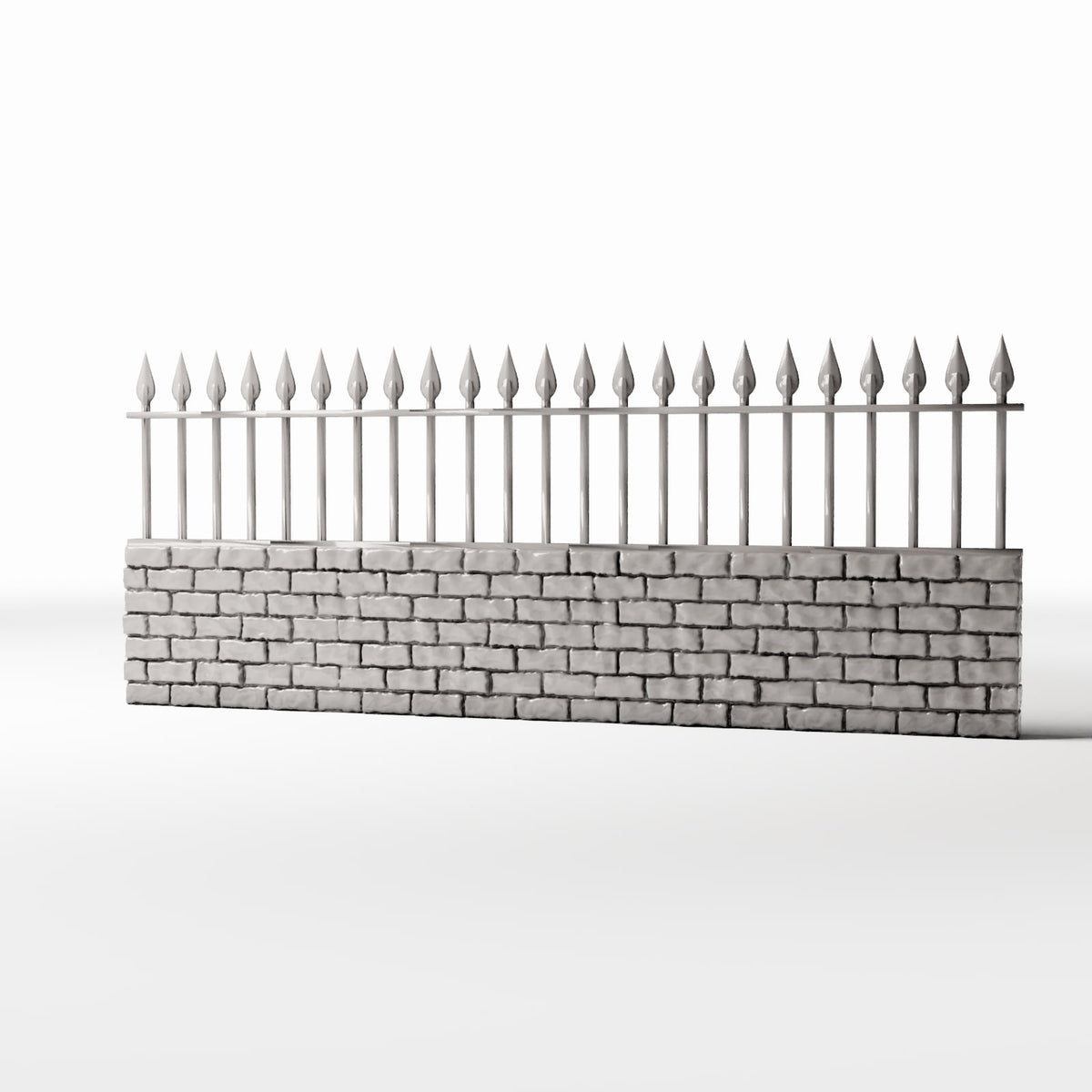 Diorama Modellbau Produktfoto 0: Diorama Garten: Niedrige Ziegelmauer mit Metallzaun (Ref. 1195D)
