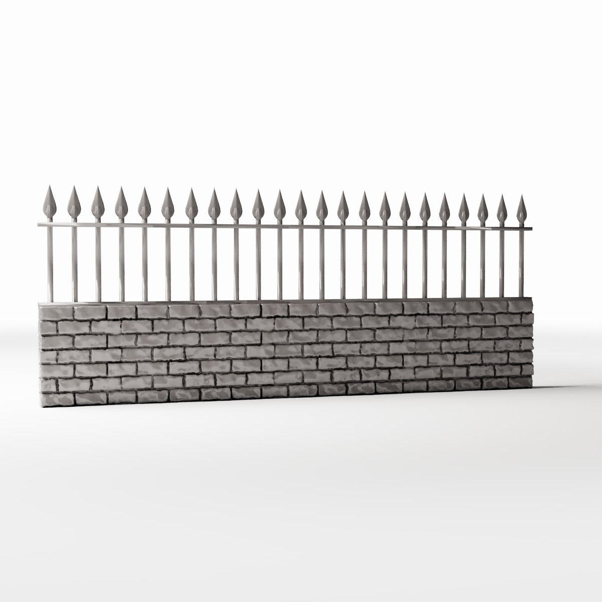 Diorama Modellbau Produktfoto 3: Diorama Garten: Niedrige Ziegelmauer mit Metallzaun (Ref. 1195D)