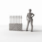 Photo produit pour diorama et modélisme 1 : Architecture de diorama : Mur bas en briques avec clôture métallique (Ref. 1197D)