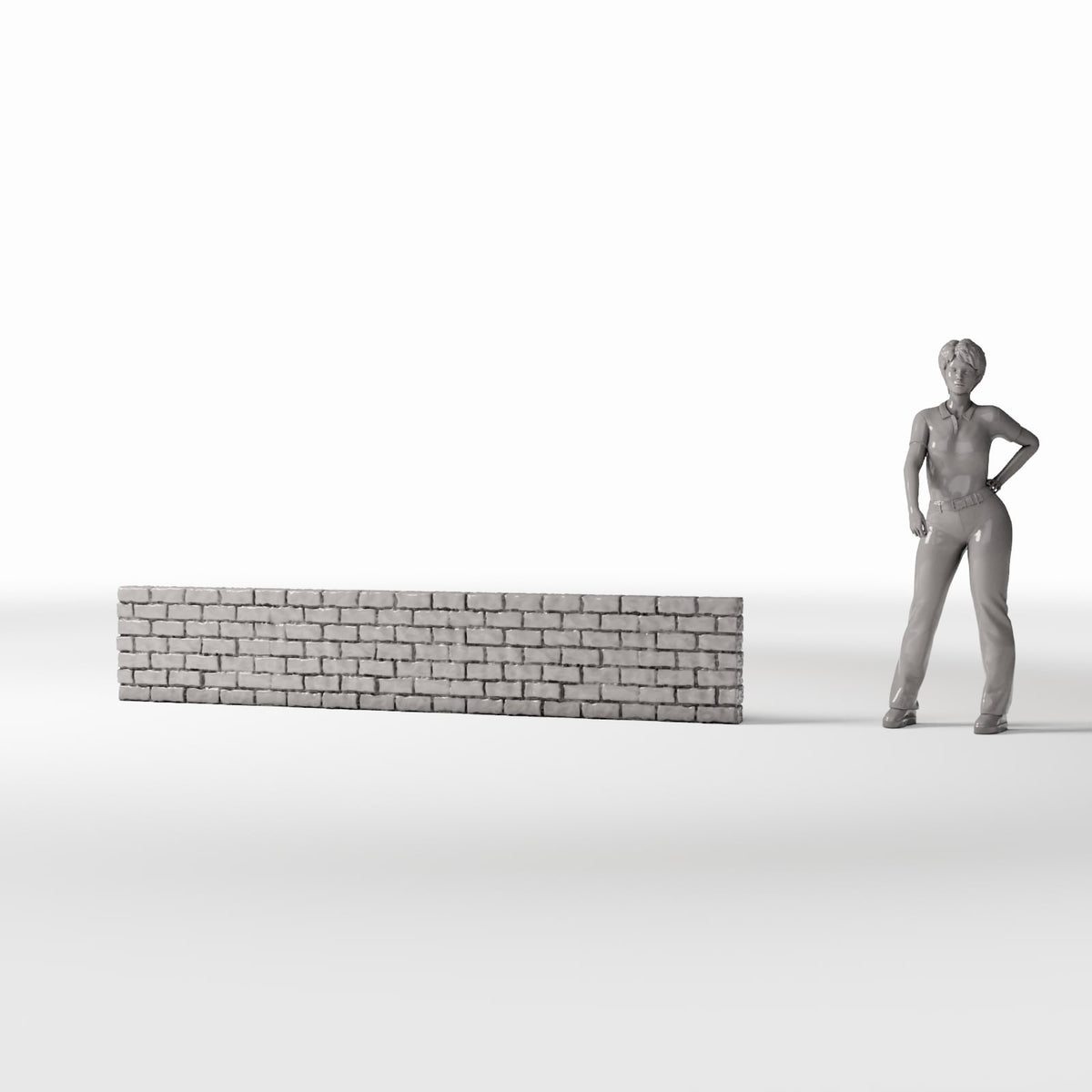 Photo produit pour diorama et modélisme 1 : Bâtiment de diorama : mur bas en briques (Ref. 1203D)