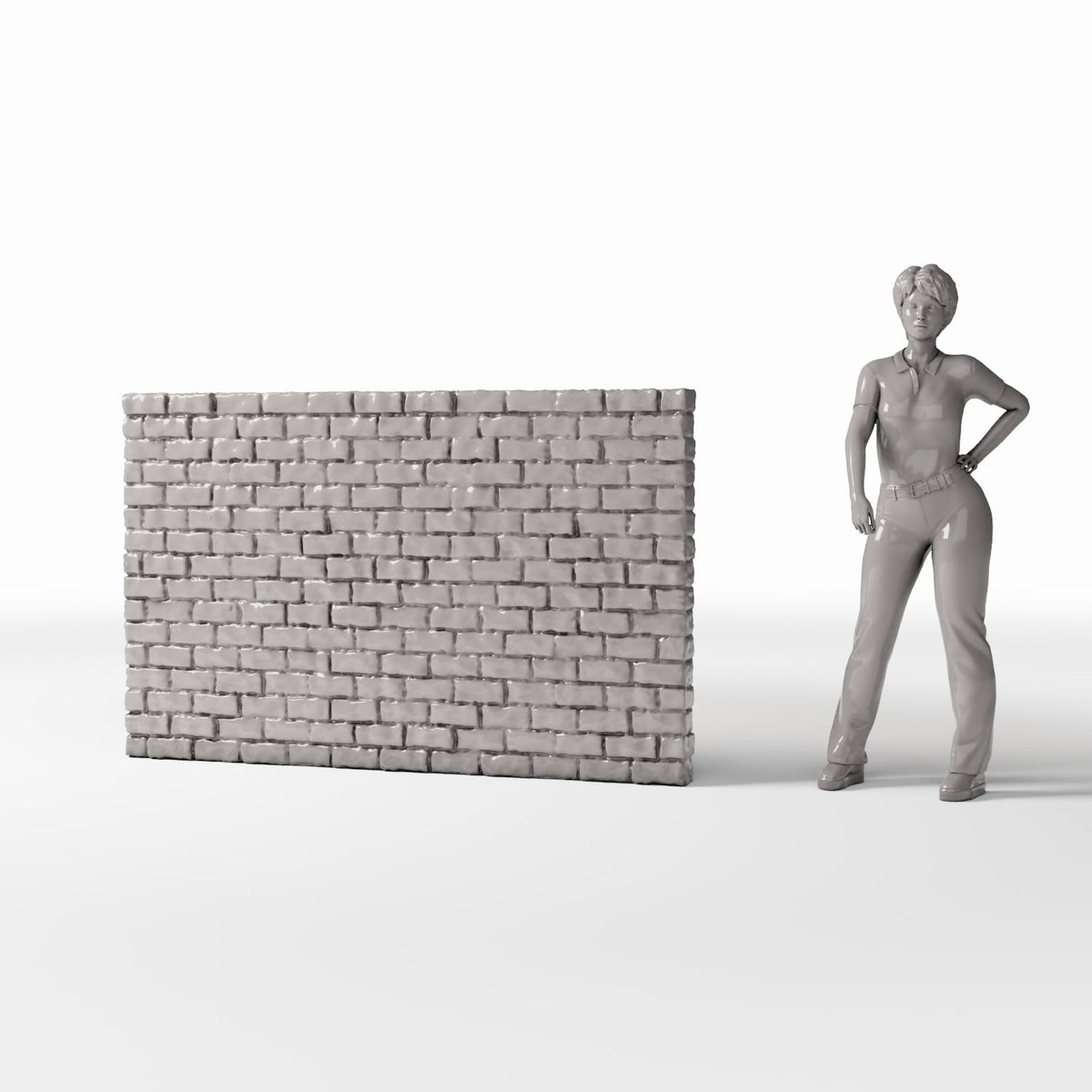 Photo produit pour diorama et modélisme 1 : Bâtiment de diorama : mur de briques intact, large (Ref. 1206D)