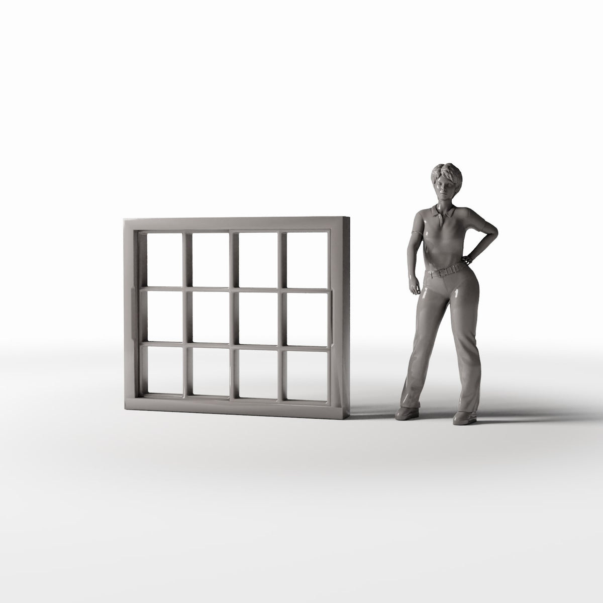 Photo produit pour diorama et modélisme 1 : Bâtiments de diorama : fenêtre standard à 12 carreaux (Ref. 1216D)