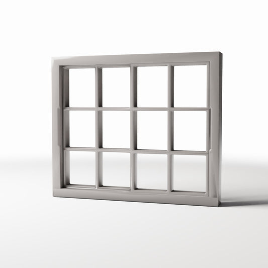Photo produit pour diorama et modélisme 0 : Bâtiments de diorama : fenêtre standard à 12 carreaux (Ref. 1216D)