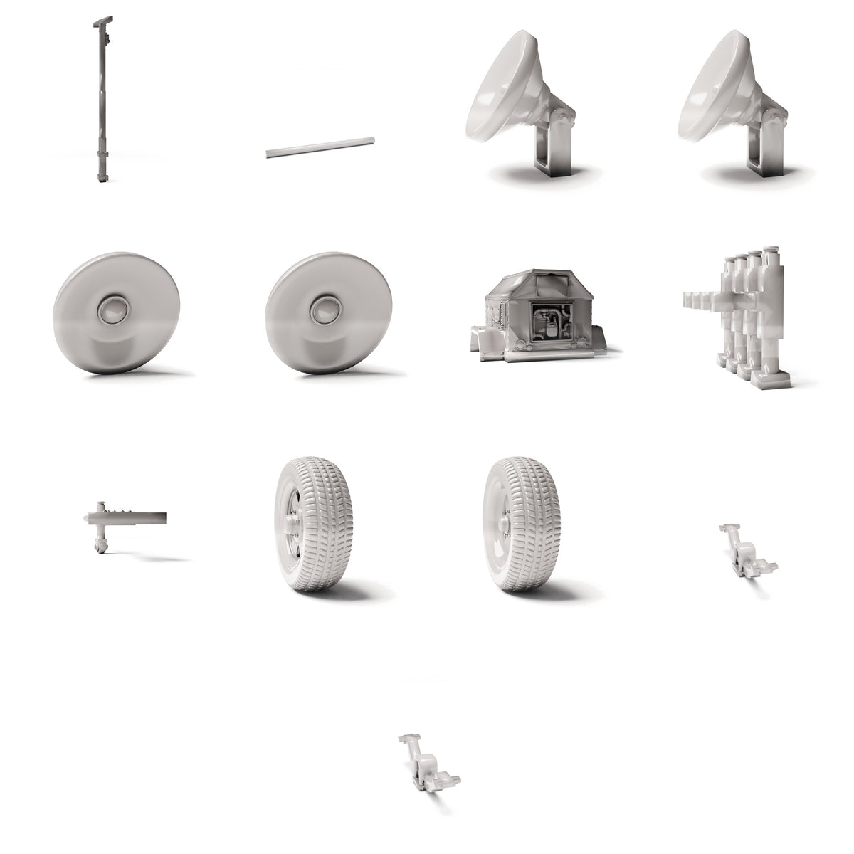 Photo de produit de modélisme de diorama 3 : infrastructure de diorama : mât d’éclairage mobile en kit (réf. 1229D)
