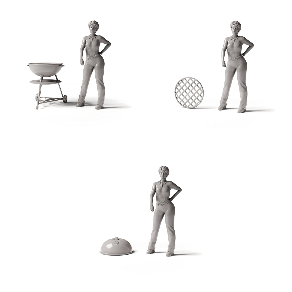 Photo produit de modélisme de diorama 1 : diorama de jardin : barbecue boule rond avec grille (réf. 1254D)