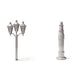 Photo de produit de modélisme de diorama 0 : Infrastructure de diorama : lampadaire triple antique à assembler (réf. 1292D)