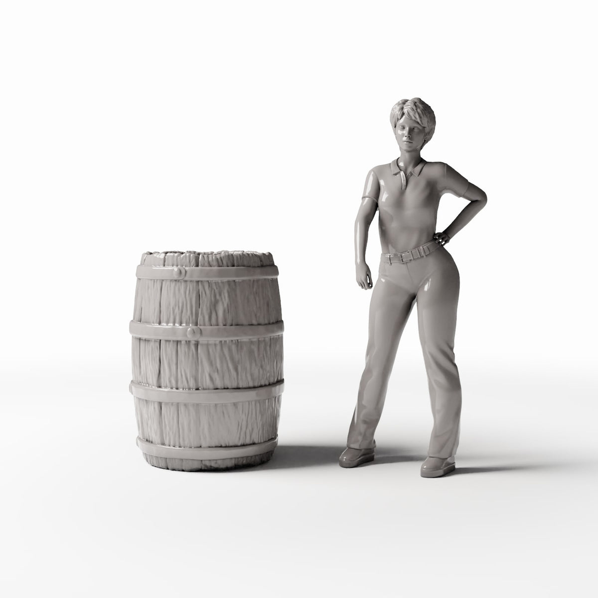 Photo produit pour diorama et modélisme 1 : Accessoires de diorama : grand tonneau en bois miniature (Ref. 1306D)