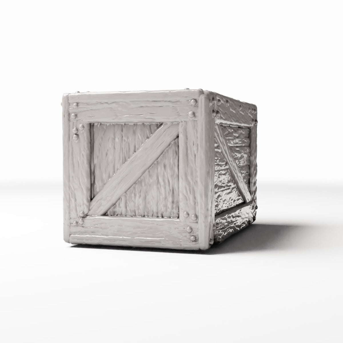 Photo produit pour diorama et modélisme 0 : Stockage pour diorama : caisse miniature rustique avec renforts (Ref. 1380D)