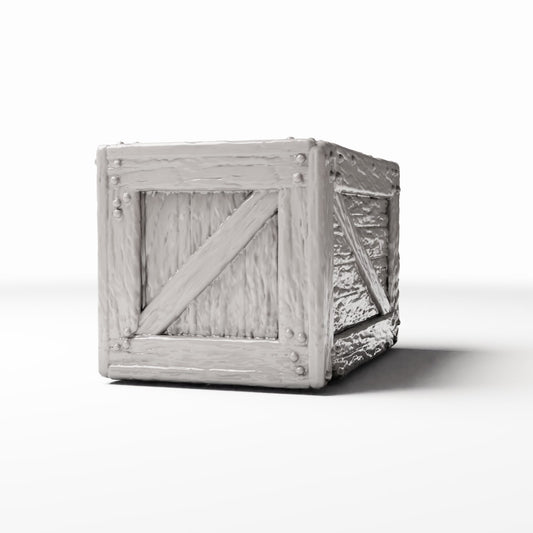 Photo produit pour diorama et modélisme 0 : Stockage pour diorama : caisse miniature rustique avec renforts (Ref. 1380D)