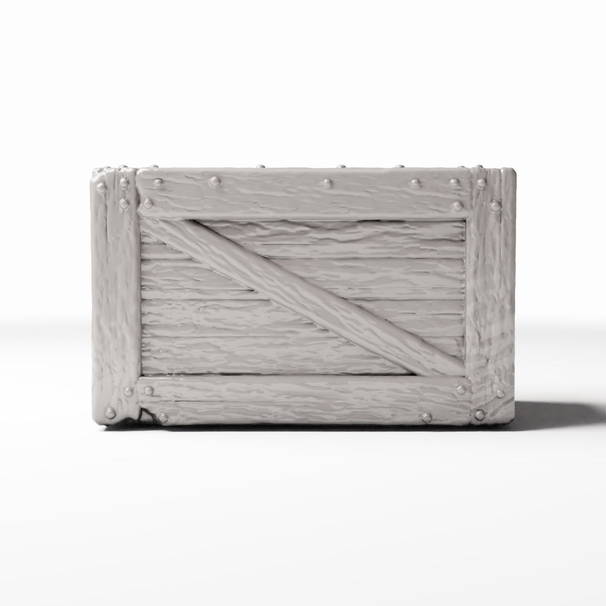 Photo produit pour diorama et modélisme 2 : Stockage pour diorama : caisse miniature rustique avec renforts (Ref. 1380D)