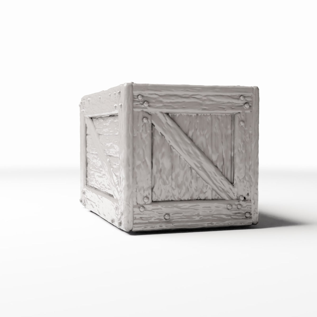 Photo produit pour diorama et modélisme 3 : Stockage pour diorama : caisse miniature rustique avec renforts (Ref. 1380D)