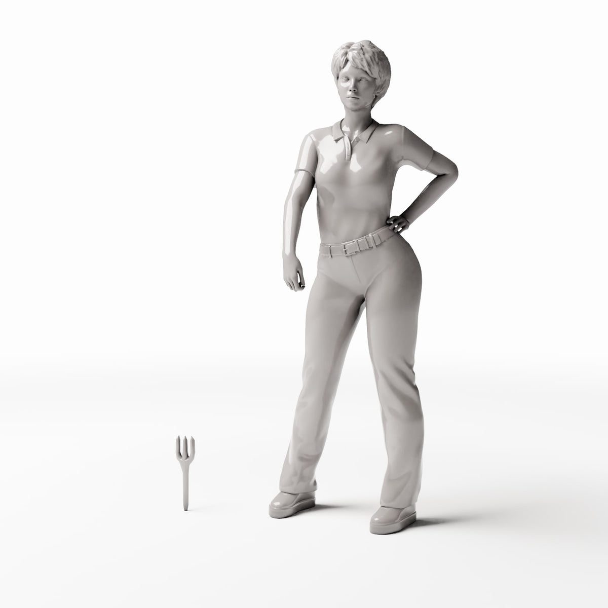 Photo produit pour diorama et modélisme 1 : Accessoires de cuisine pour diorama : fourche à trois dents pour scènes de ferme (Ref. 1400D)