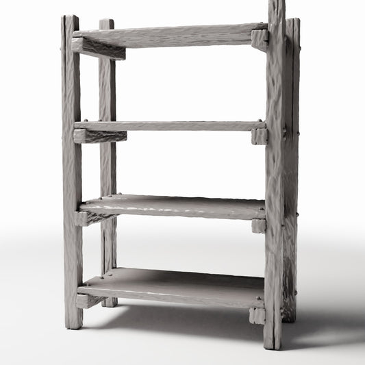 Photo produit pour diorama et modélisme 0 : Mobilier de diorama : étagère miniature rustique en forme d’échelle (Ref. 1484D)