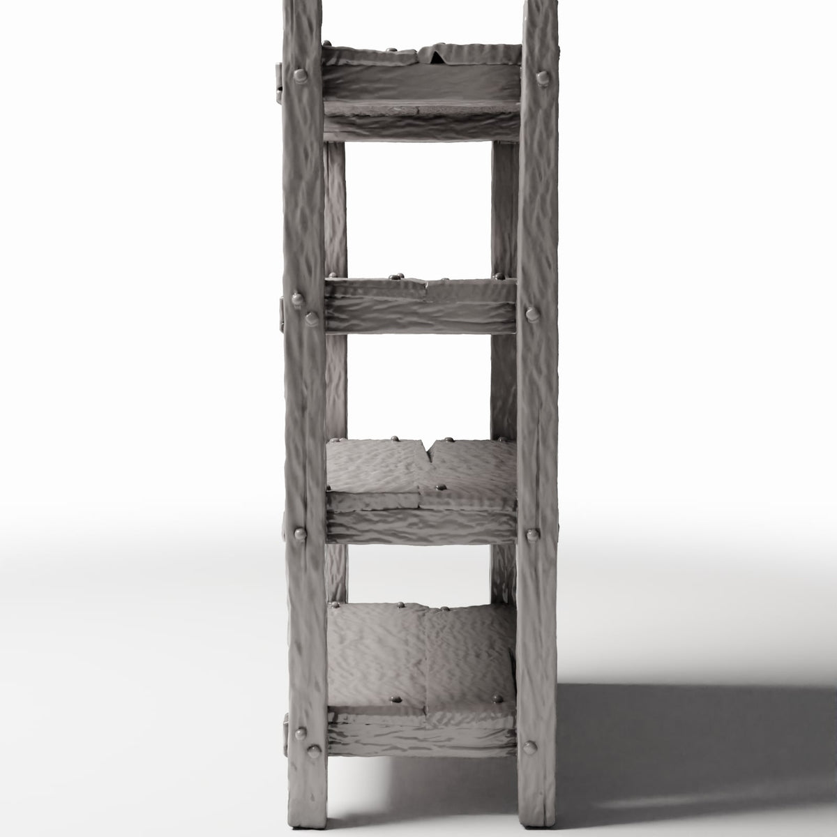 Photo produit pour diorama et modélisme 2 : Mobilier de diorama : étagère miniature rustique en forme d’échelle (Ref. 1484D)