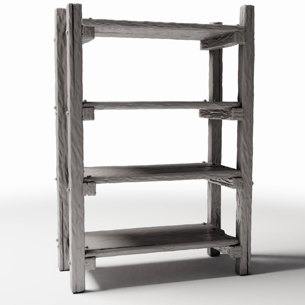 Photo produit pour diorama et modélisme 3 : Mobilier de diorama : étagère miniature rustique en forme d’échelle (Ref. 1484D)