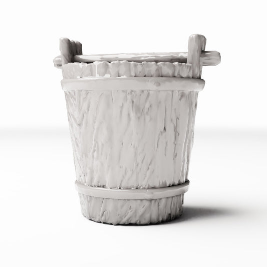 Photo produit pour diorama et modélisme 0 : Accessoires de diorama : seau rustique en bois pour scènes miniatures (Ref. 1490D)