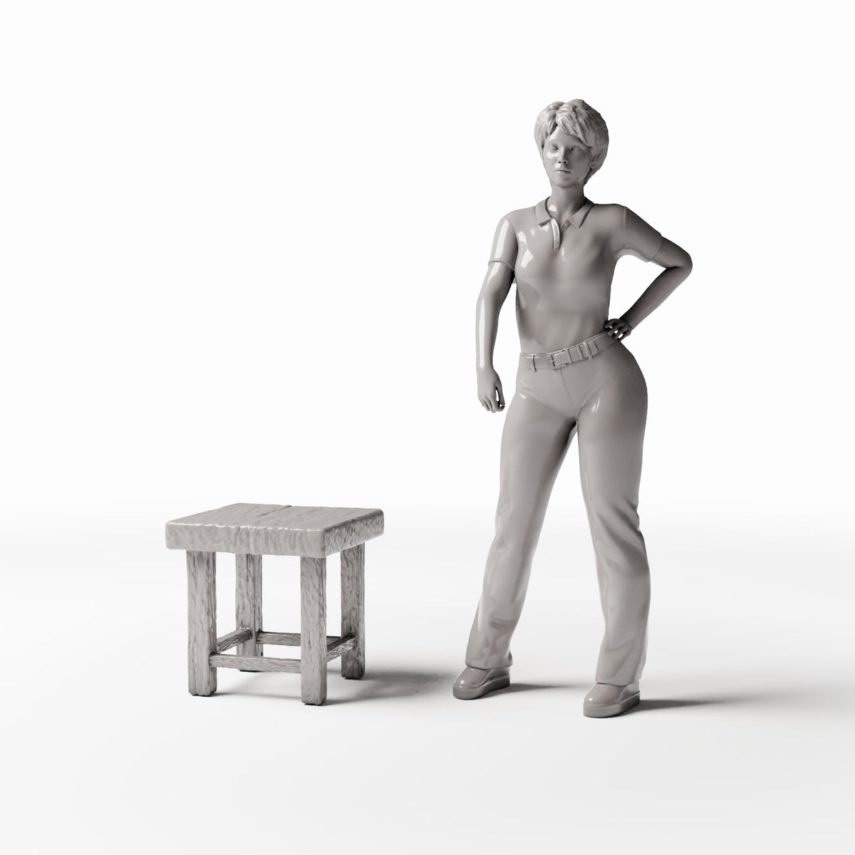 Photo produit pour diorama et modélisme 1 : Mobilier de diorama : chaise miniature rustique en bois (Ref. 1491D)