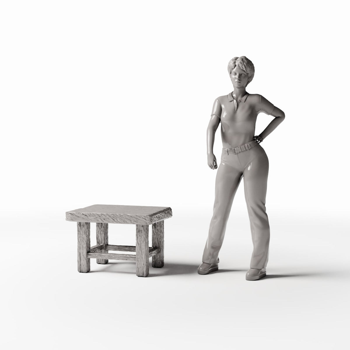 Photo produit pour diorama et modélisme 1 : Mobilier de diorama : chaise miniature rustique en bois (Ref. 1493D)