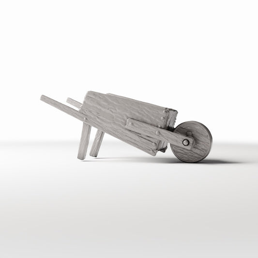 Photo produit pour diorama et modélisme 0 : Accessoires de stockage pour diorama : charrette à bras rustique en bois (Ref. 1495D)