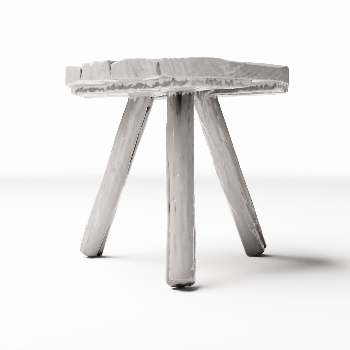 Produktfoto 0: Diorama Küche: Rustikaler dreibeiniger Holzhocker für die Miniaturküche (Ref. 1498D)