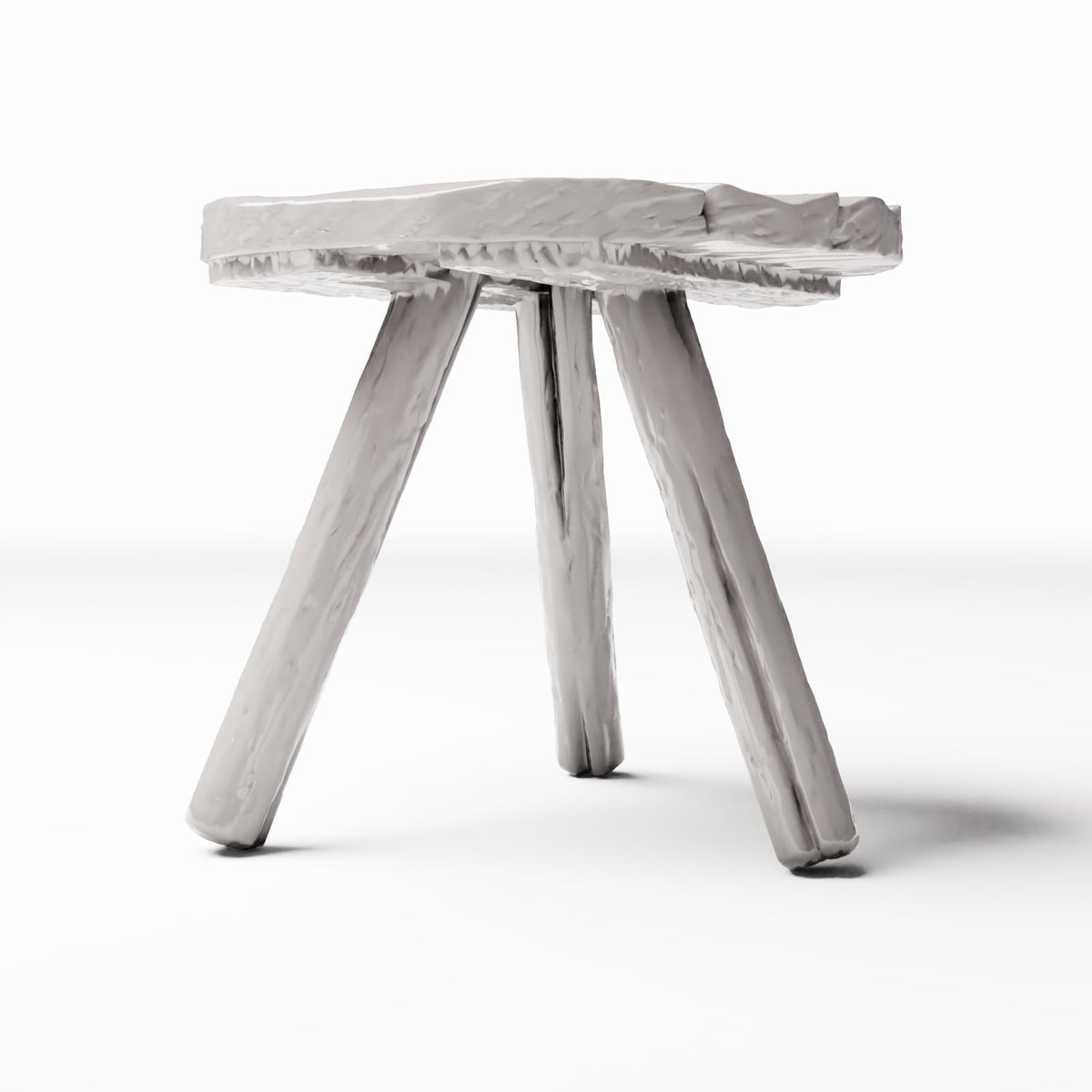Produktfoto 2: Diorama Küche: Rustikaler dreibeiniger Holzhocker für die Miniaturküche (Ref. 1498D)
