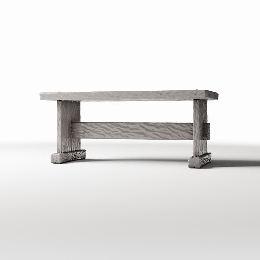 Photo produit pour diorama et modélisme 0 : Cuisine de diorama : table rustique en bois pour cuisine miniature (Ref. 1499D)