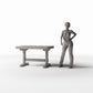 Photo produit pour diorama et modélisme 1 : Cuisine de diorama : table rustique en bois pour cuisine miniature (Ref. 1500D)
