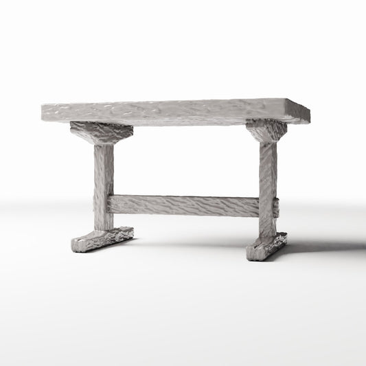 Photo produit pour diorama et modélisme 0 : Cuisine de diorama : table rustique en bois pour cuisine miniature (Ref. 1500D)