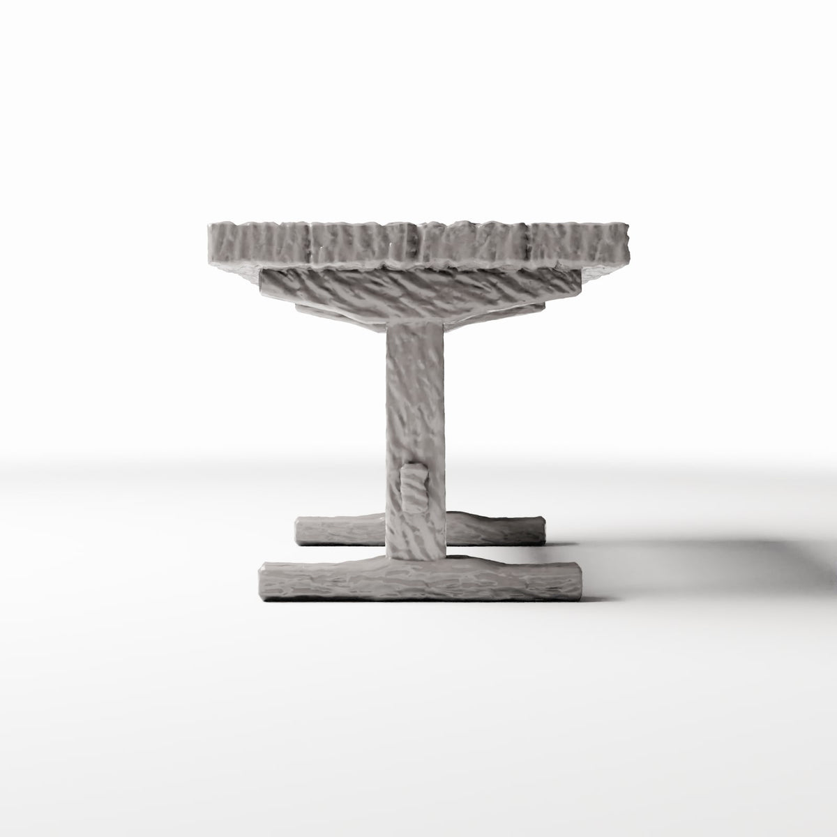 Photo produit pour diorama et modélisme 2 : Cuisine de diorama : table rustique en bois pour cuisine miniature (Ref. 1500D)