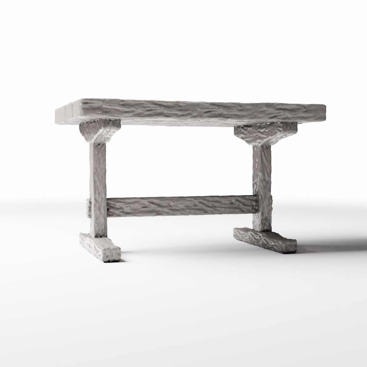 Photo produit pour diorama et modélisme 3 : Cuisine de diorama : table rustique en bois pour cuisine miniature (Ref. 1500D)
